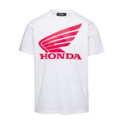 Hvid T-shirt med Logo Print