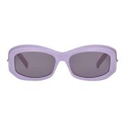 Violet Oval Solbriller med Grå Linse