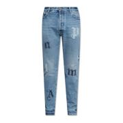 Jeans med logo patches