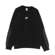 Fleece Crewneck Sweatshirt Sort/Antracit/Hvid