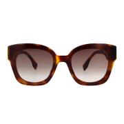 Glamourøse solbriller med Havana-ramme og gradientlinser