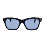 Firkantede solbriller med blå linser