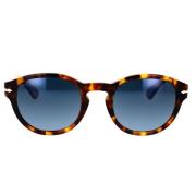 Vintage Runde Solbriller med Polariserede Blå Linser