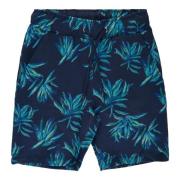 Marineblå Leaf AOP Shorts