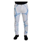 Hvid Blå Denim Skinny Fit Jeans