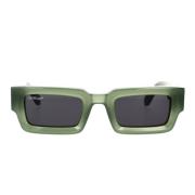 Rektangulære solbriller i salviegrøn acetat
