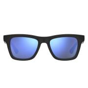 Rektangulære solbriller med spejlede blå linser