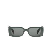 Kvinders firkantede solbriller i grå acetatramme