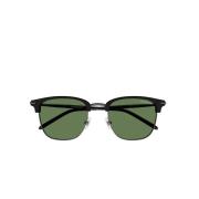 Herre Clubmaster solbriller med sort stel og grønne linser