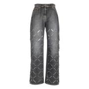 Sort Jeans Bukser - Oversize Fit - Alle Temperaturer - 100% Bomuld