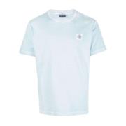 Lysblå bomuld T-shirt med kompas patch