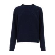 Mørkeblå bomuldsblandet sweater