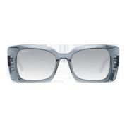 Grå Spejlet Rektangulære Solbriller til Kvinder