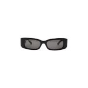 Rektangulære solbriller med grå linser