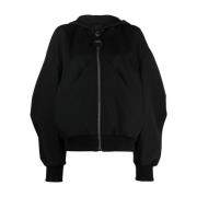 Sort Full-Zip Bomber Jakke