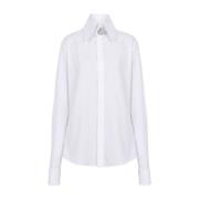 Hvid Juvelbesat Bomuldsskjorte