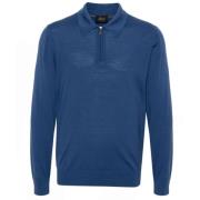 Marineblå Uld Polo Shirt
