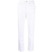 Hvid High-Rise Straight Jeans