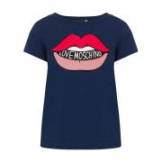 Grafisk Lips T-Shirt med Moschino Logo