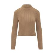 Elegant Ribstrikket Turtleneck Sweater