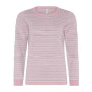 Jaquard O-Neck Pullover Bluse