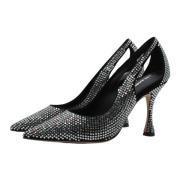 Glitzy Pointed Toe Læder Pumps