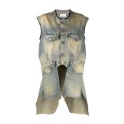 Derelict Asymmetrisk Denim Gilet