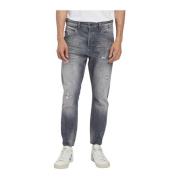 Faded Ripped Stretch Jeans i Grå