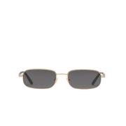 Ovale solbriller med metalstel og grå linser