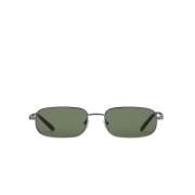 Oval Metalstel Unisex Solbriller med Grønne Linser