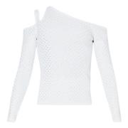 Hvide Sweaters med Cut Out Strass