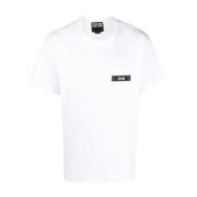 Hvid T-shirt med Lomme og Sort Logo
