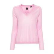 Pink Cashmere V-Hals Sweater