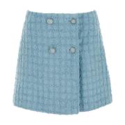 Lysblå Boucle Mini Nederdel