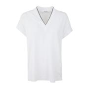 Hvid V Neck T-Shirt