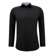 Forretnings skjorte til mænd - Bluse med smal pasform og stræk