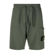 Grønne Shorts med Lommer og Elastisk Talje