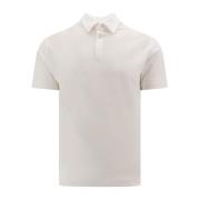 Hvid kortærmet T-shirt med knaplukning