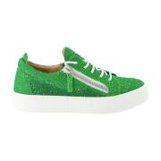 Grøn Glitter Læder Sneakers