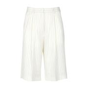 Hvide shorts med høj talje og folder
