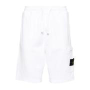 Hvide Shorts med Lommer og Elastisk Talje