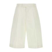 Hvide Twill Bermuda Shorts