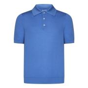 Blå T-shirts og Polos med Fransk Krave
