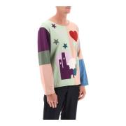 Vintage-inspireret Patchwork Langærmet T-shirt