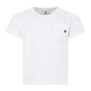 Hvid Bomuldslomme T-Shirt