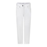 Hvide Denim Jeans med Frynser