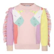 Multifarvet Økologisk Bomuldssweater med Enhjørningeudsmykning