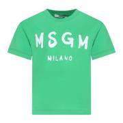Grøn kortærmet bomuld T-shirt
