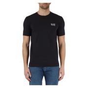 Stretch Bomuld T-shirt med Præget Logo Print