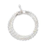 Men's Silver Wrap-Around Bracelet with Pearls